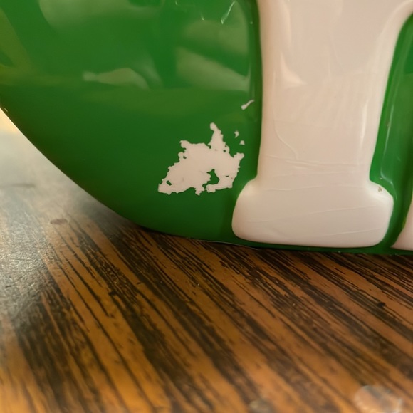 Green m&m candy jar excellent condition other than those two small white spots - Picture 2 of 8